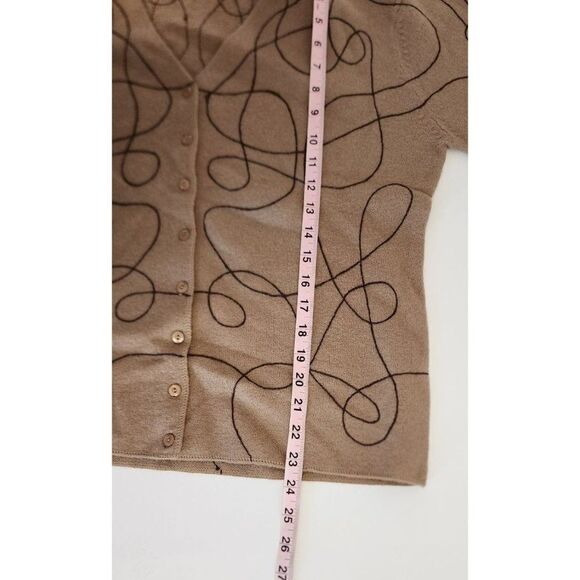 Sarah Spencer Women's Brown wool Cardigan Sweater in Large - Picture 6 of 9